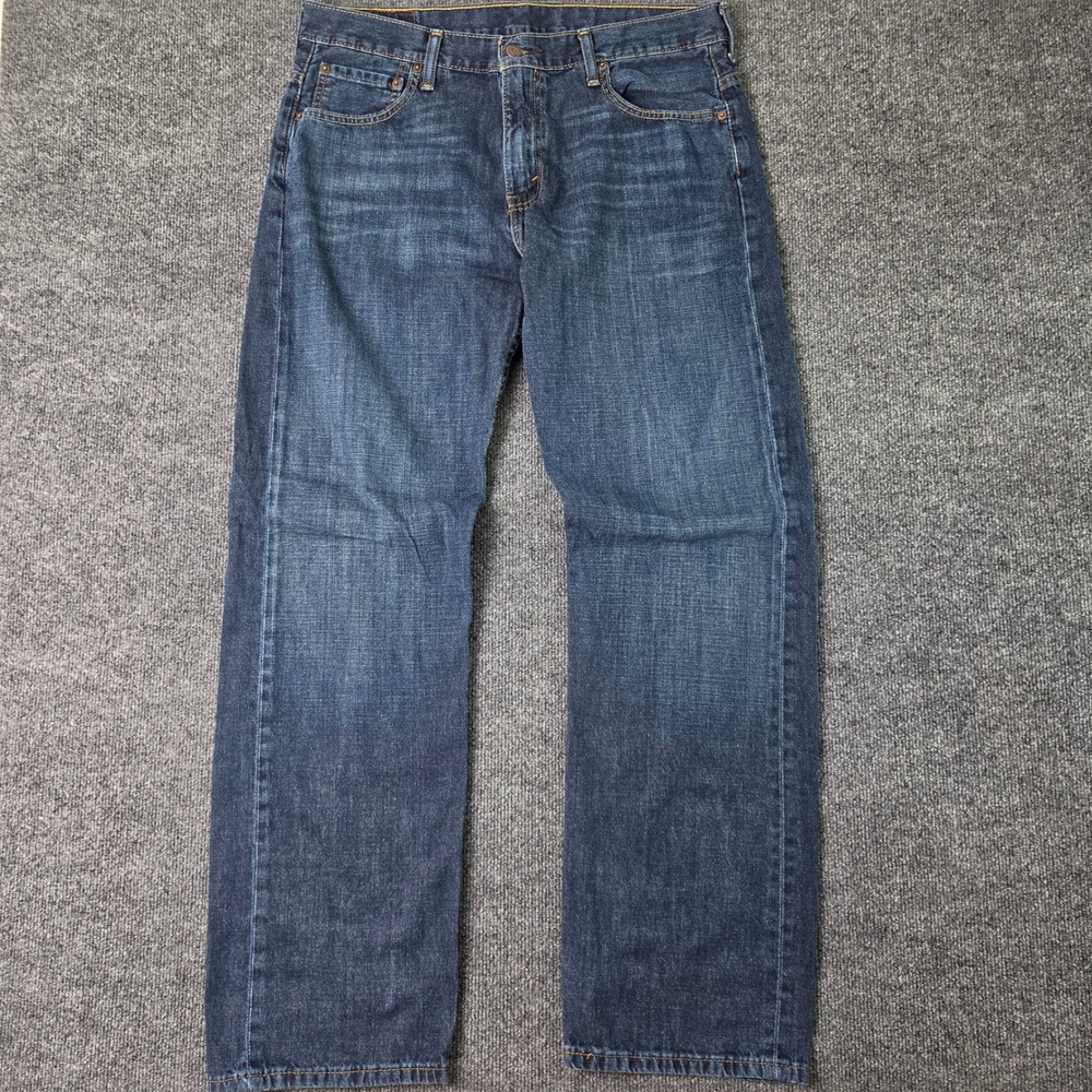 Levis 569 Jeans Men's 34x34 Loose Straight Leg Dark Wash Denim Baggy Cotton Blue